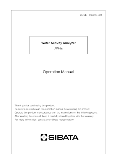 Operation Manual AW-1s
